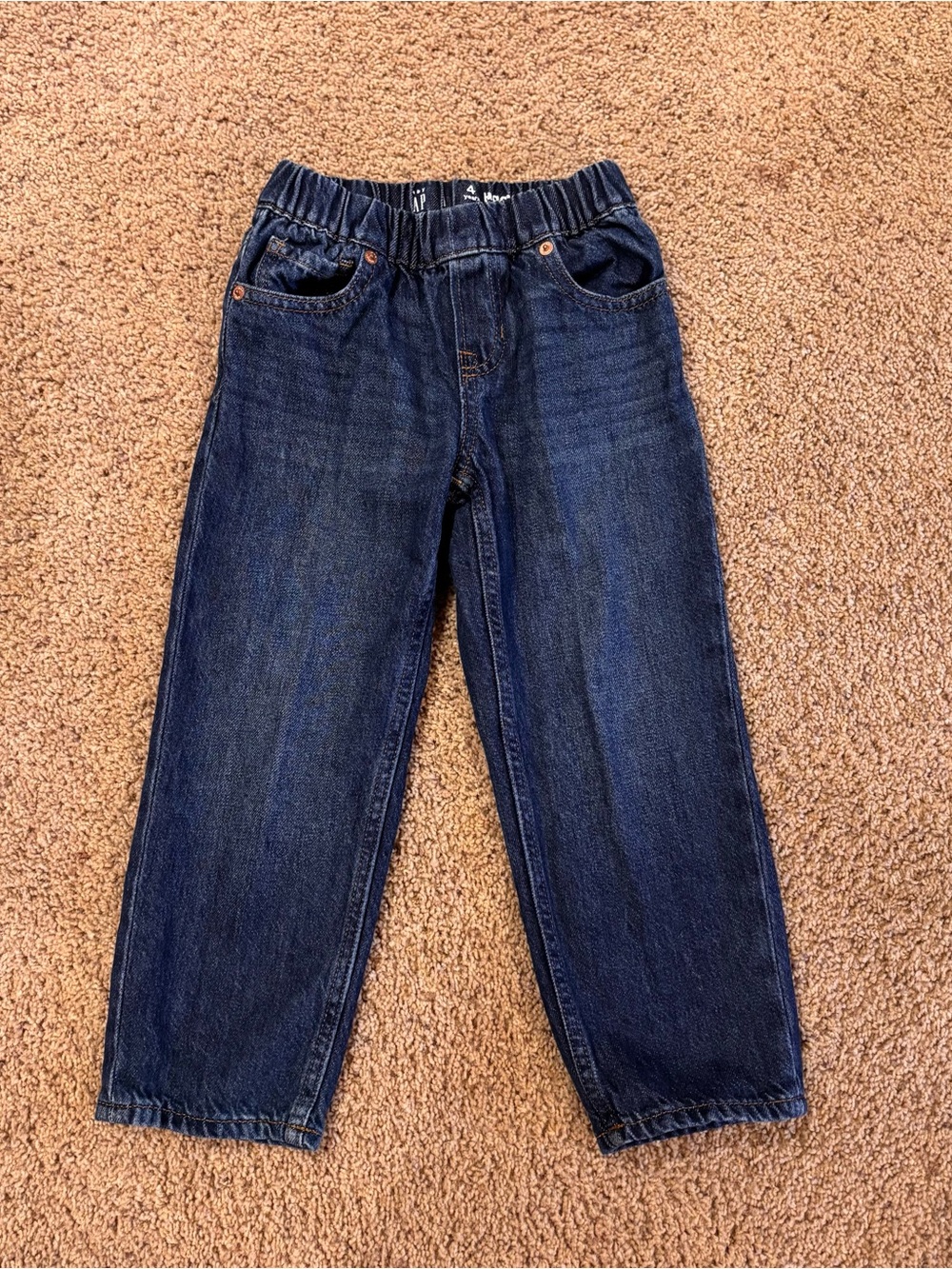 GAP Dark Blue Denim Elastic Waist Jeans, baggy.